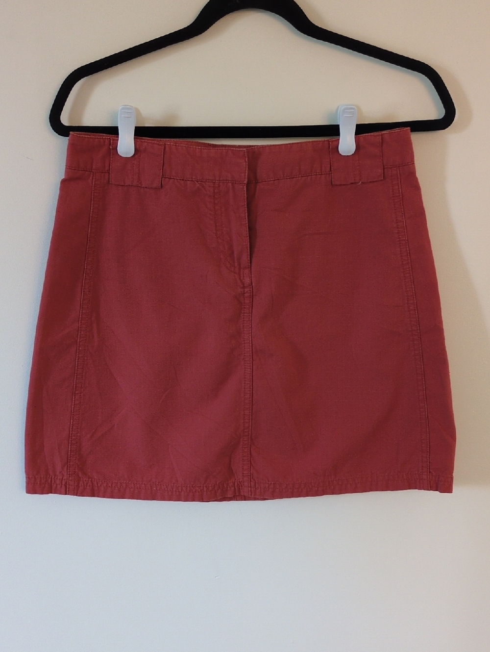 J. Crew Cotton Mini Skirt in Dark Coral